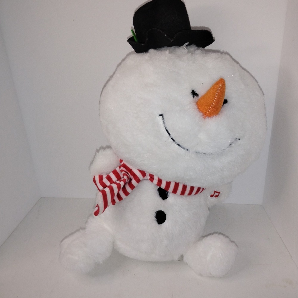 2022 Cuddle Barn Caroling Cuties Plush Snowman 10" Tall Animated Stuffed Animal